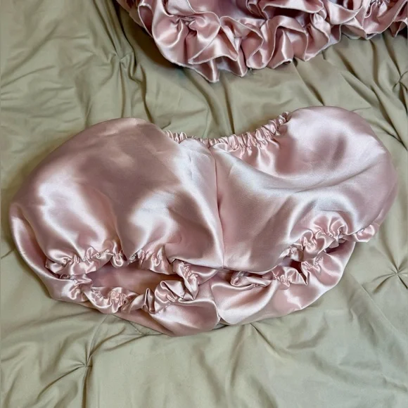LANE CI Pink Satin Corset Mini Dress Bloomers Ruffle Strapless Ballet Style NWT - Picture 8 of 8